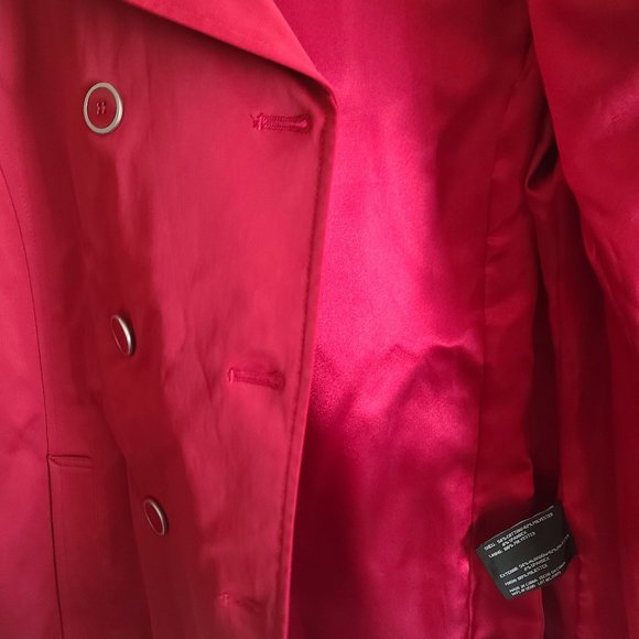 Gorgeous Red Double Breast Weatherproof Co Womens Coat szM - Picture 14 of 15